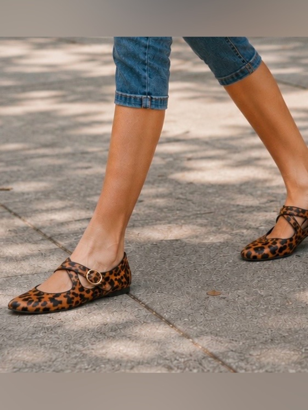 Women’s Tasmin Leopard Print Flats – a New Day™ Light Brown Size 6.5 - Picture 2 of 5